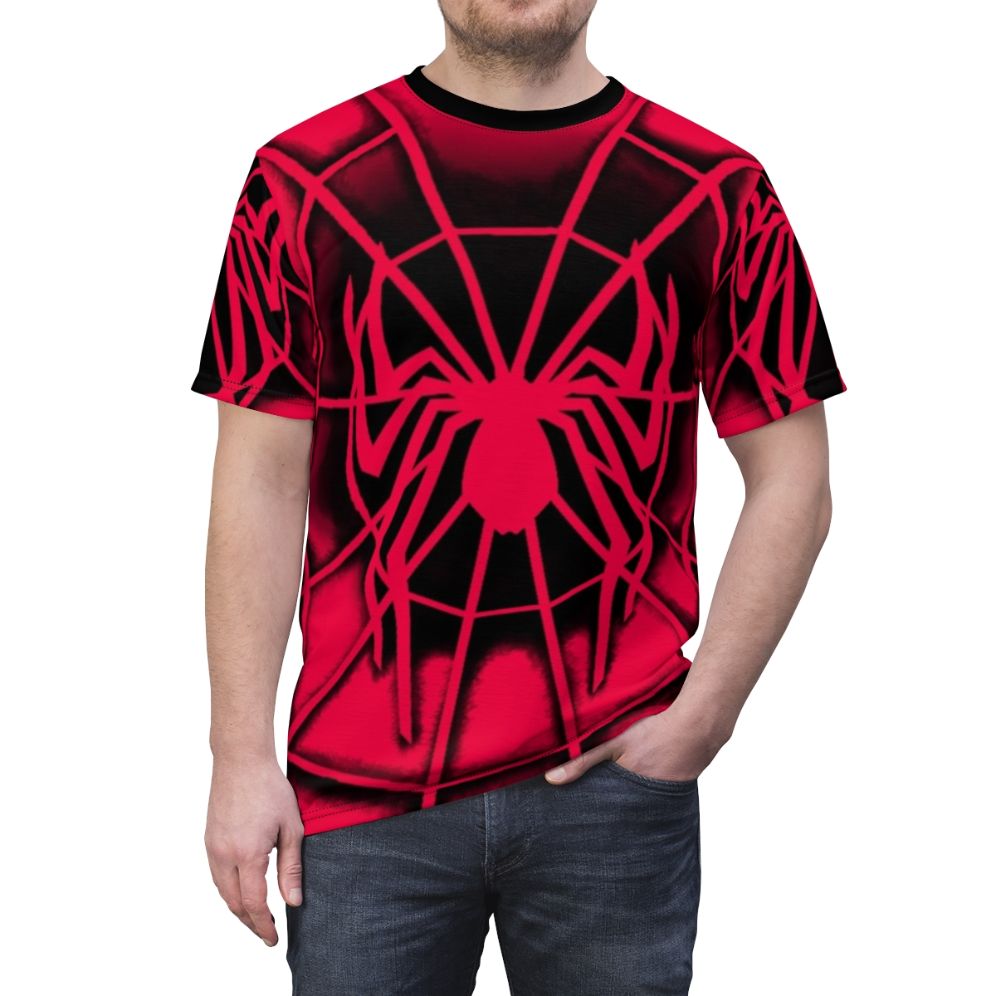 All-over-print t-shirt featuring a retro-inspired spider design - men front