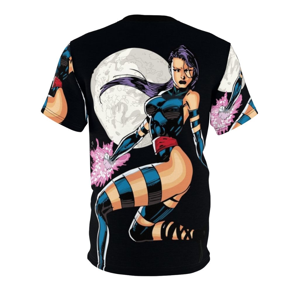 A high-quality t-shirt featuring the comic art character Betsy Braddock, also known as Psylocke. - Back