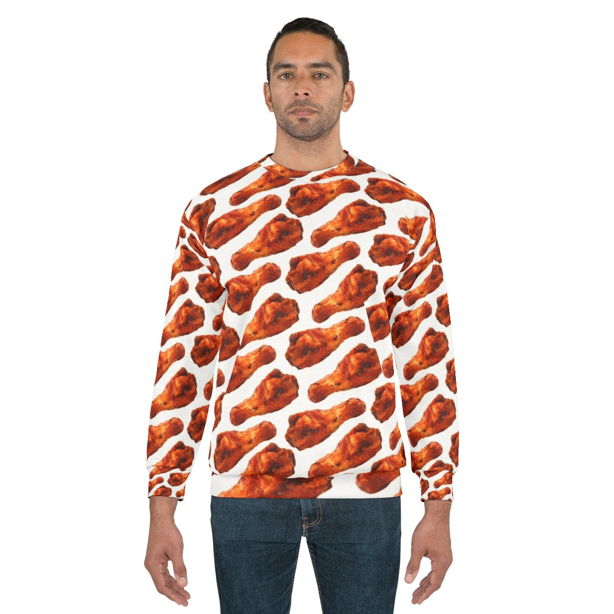 Buffalo chicken wing pattern sweatshirt - men