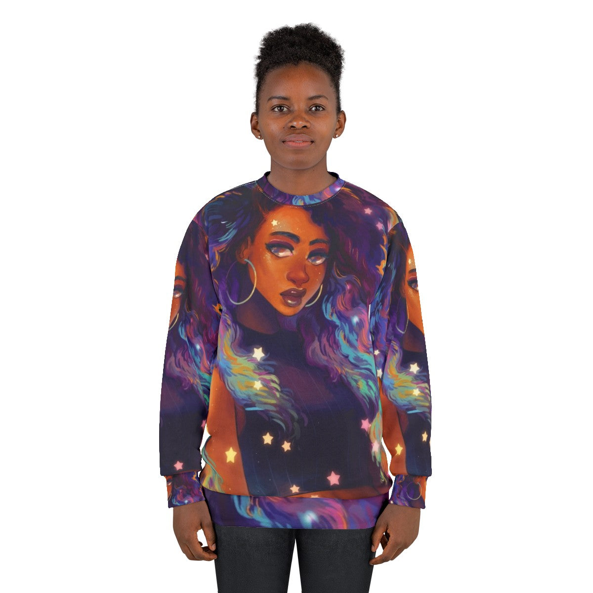 Nebula Sweatshirt with Cosmic Galaxy Design - women