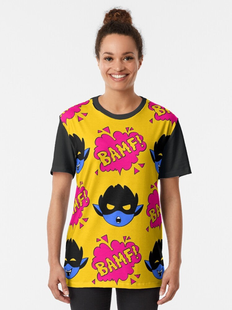 Nightcrawler BAMF graphic t-shirt with the iconic X-Men character - Women