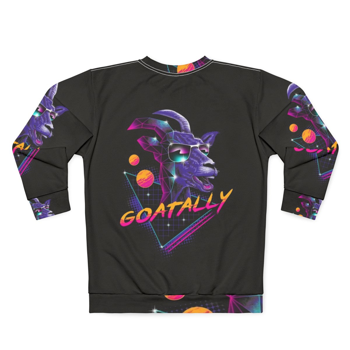 Goatally neon retro synthwave sweatshirt - Back