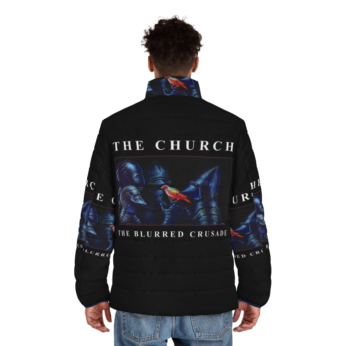 The Church The Blurred Crusade 1980s Retro Puffer Jacket - men back