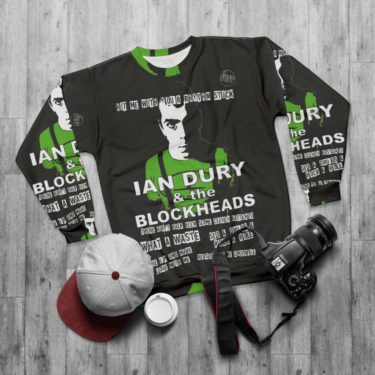 Ian Dury and The Blockheads Vintage Punk Rock Sweatshirt - flat lay