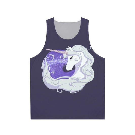 The Last Unicorn Unisex Tank Top with Unicorn and Sea Waves