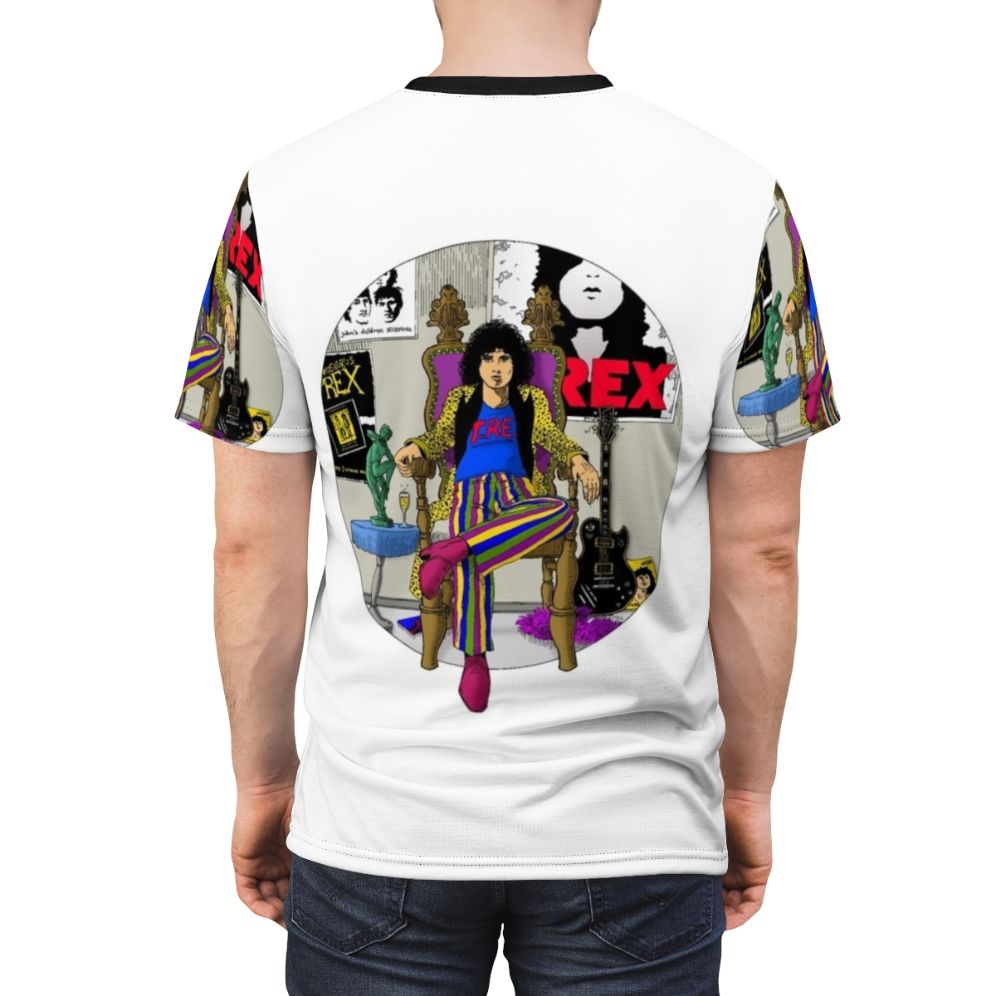 Vibrant AOP t-shirt featuring a vintage-inspired design inspired by the glam rock music of T.Rex and Marc Bolan - men back