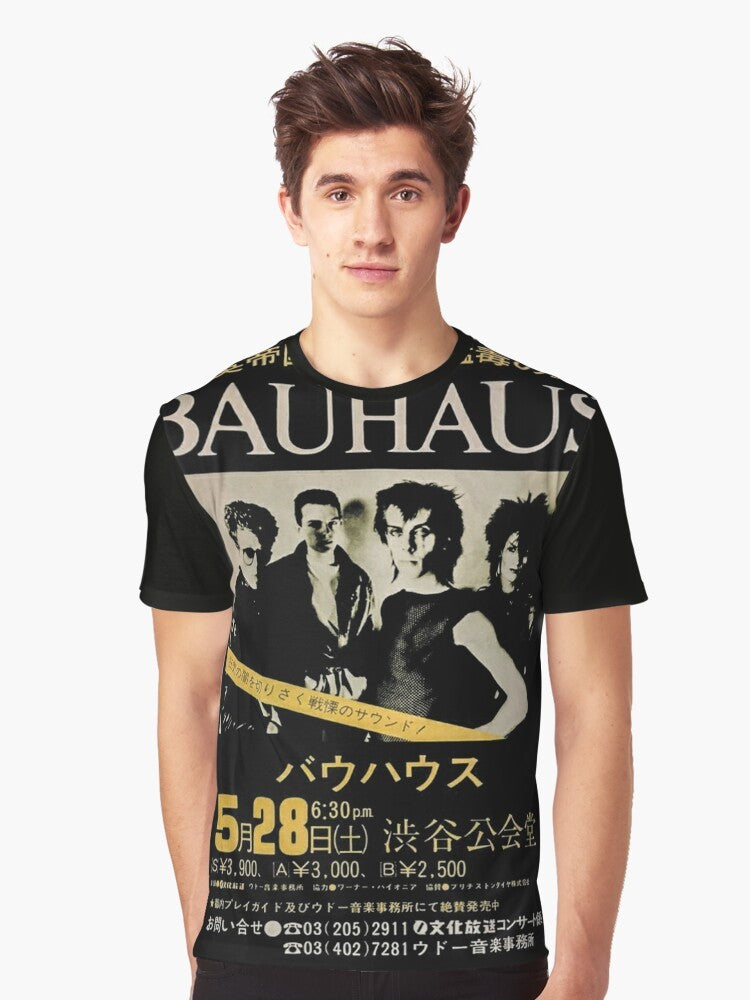 Bauhaus inspired graphic t-shirt with band logo and typography - Men