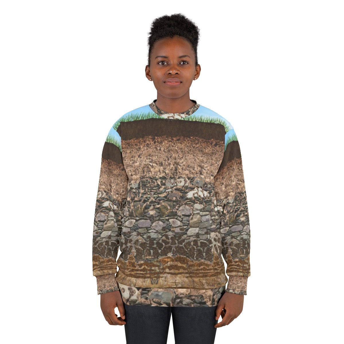 Soil Profile Sweatshirt with educational design - women