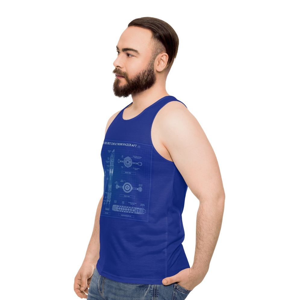 Star Trek First Contact Phoenix Spacecraft Unisex Tank Top - men side