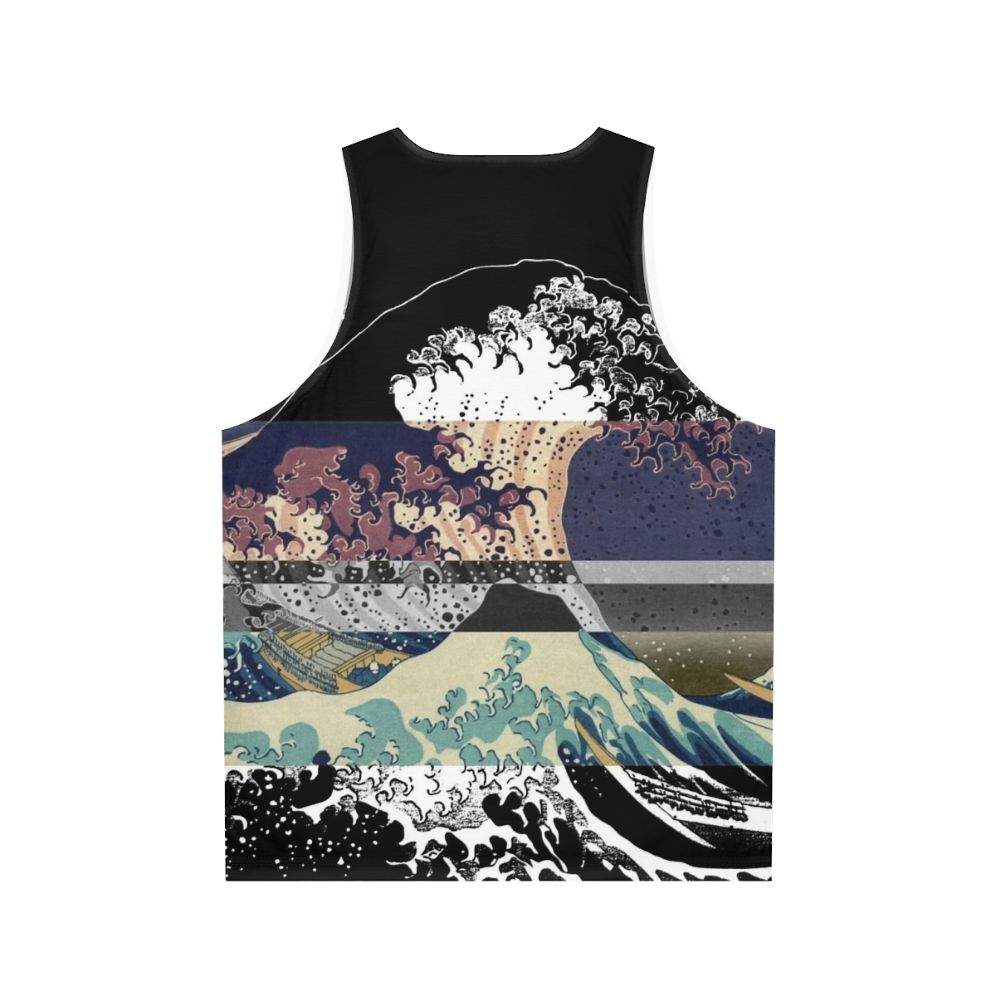 Unisex tank top featuring Hokusai's famous Great Wave print - Back