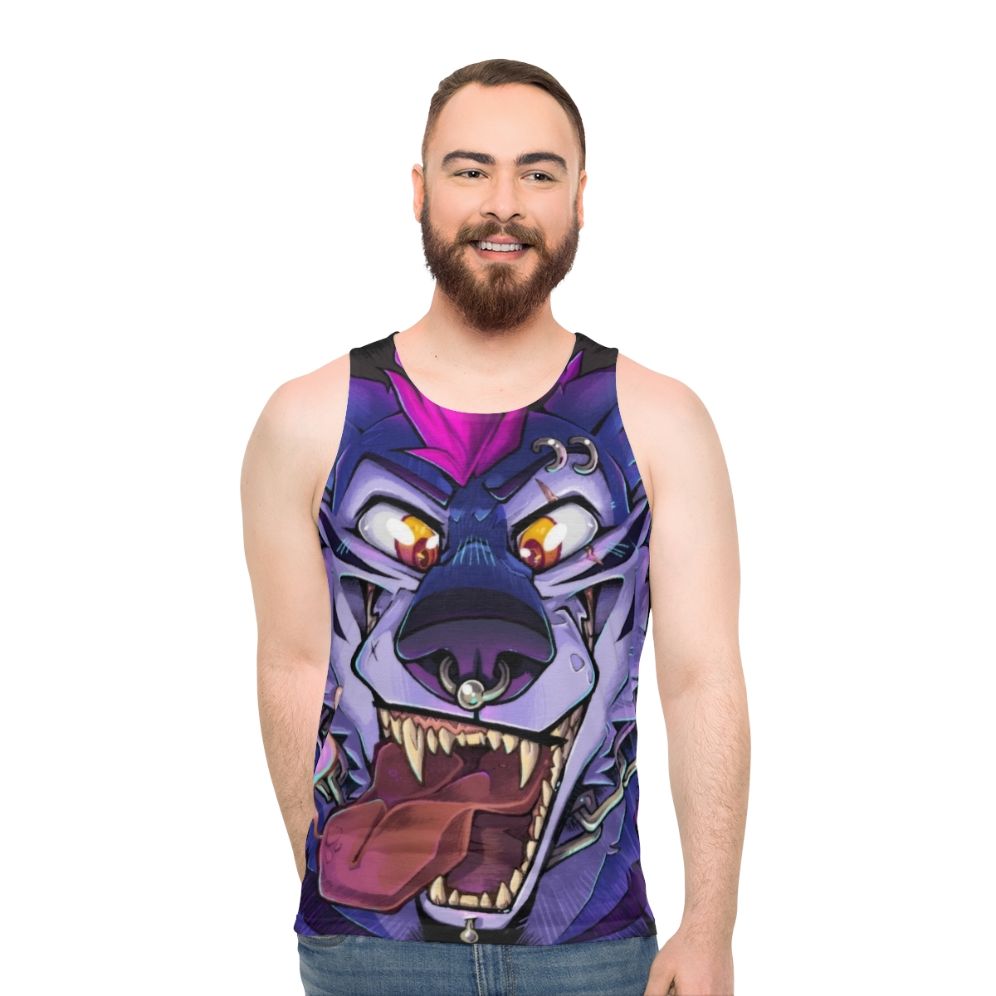 Unisex Punk Furry Wolf Teeth Maw Tank Top - men