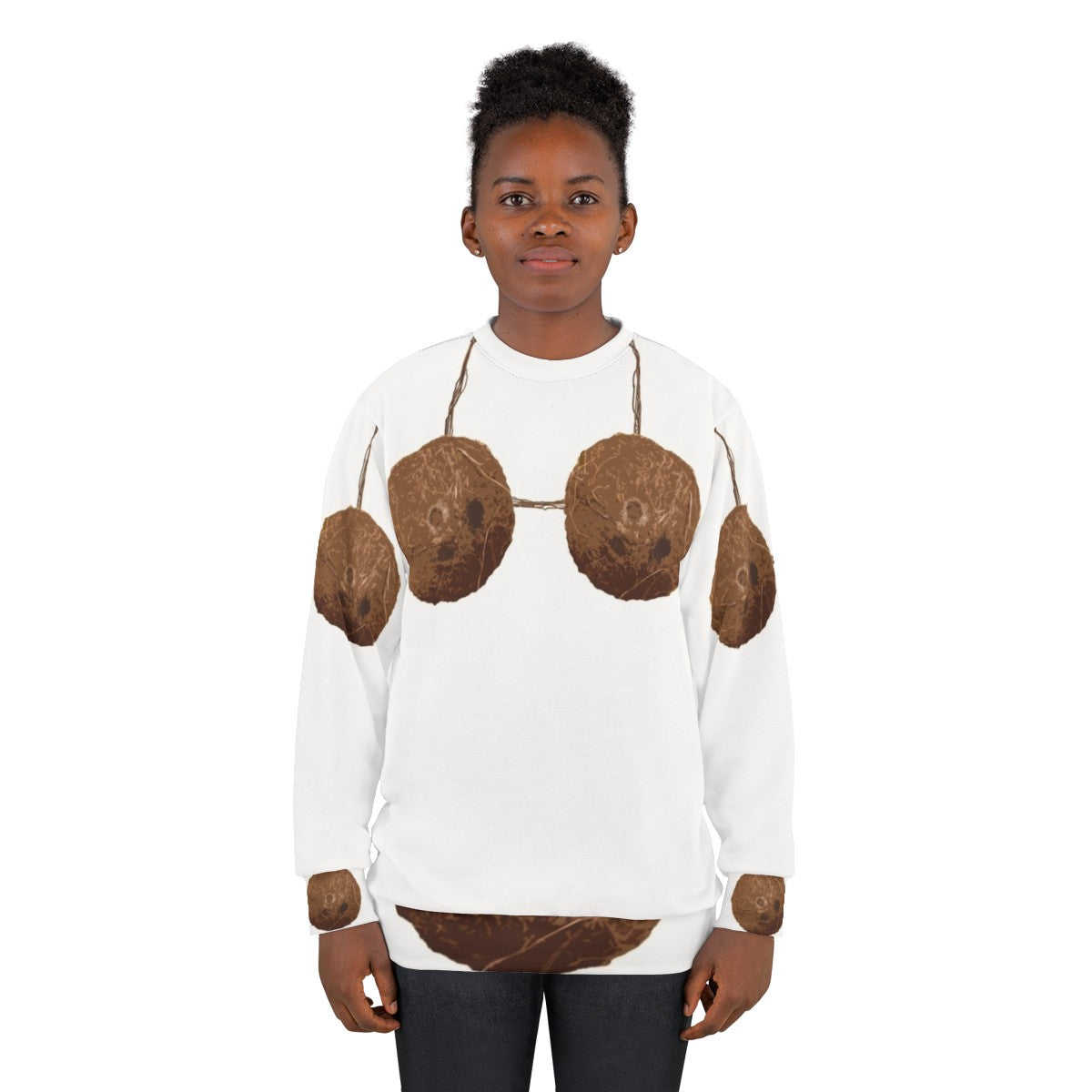 Coconut Bra Sweatshirt for a Fun, Tropical Look - women