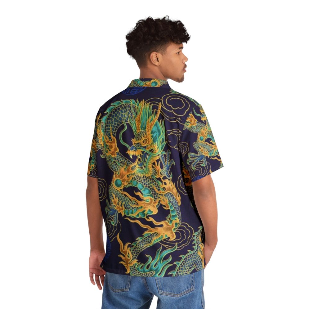 Enchanted dragon Hawaiian shirt with mythological pattern - People Back