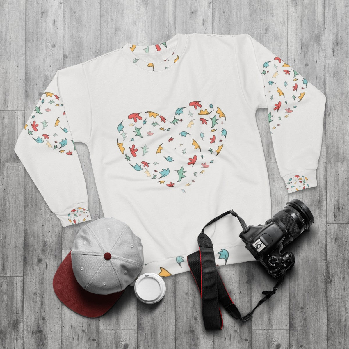 Heartstopper leaves pattern sweatshirt - flat lay