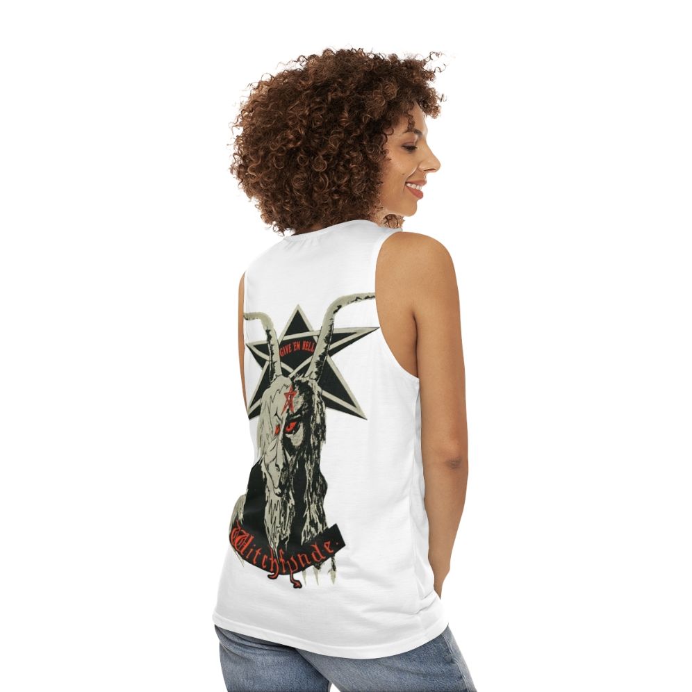 Witchfynde 'Give 'Em Hell' Heavy Metal Unisex Tank Top - women back