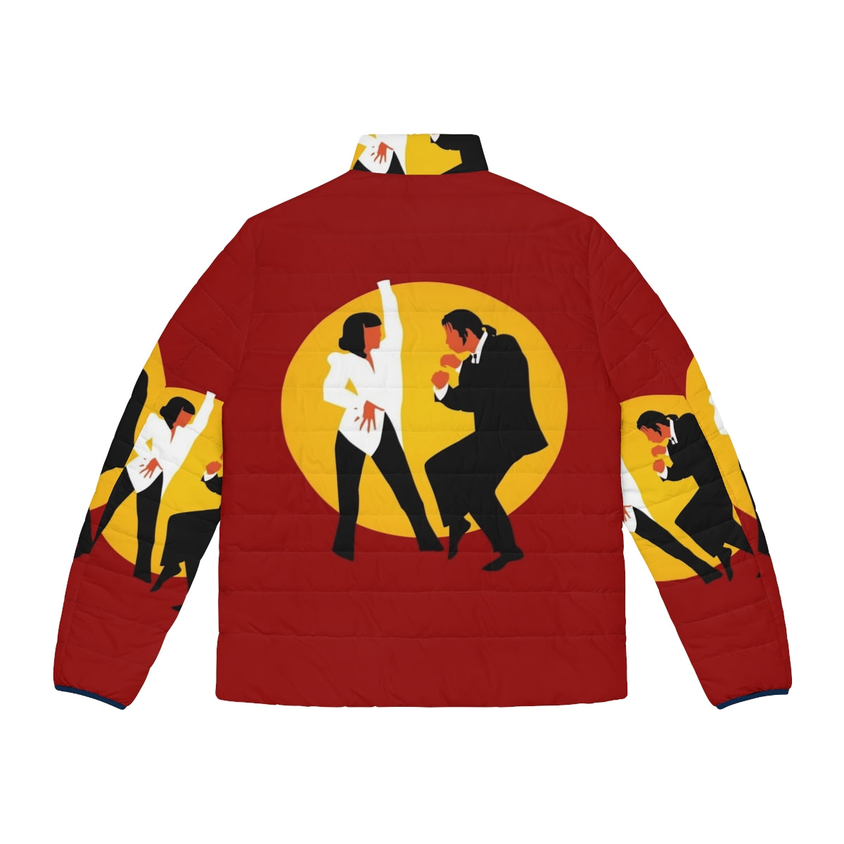 Pulp Fiction inspired puffer jacket with Quentin Tarantino movie references - Back