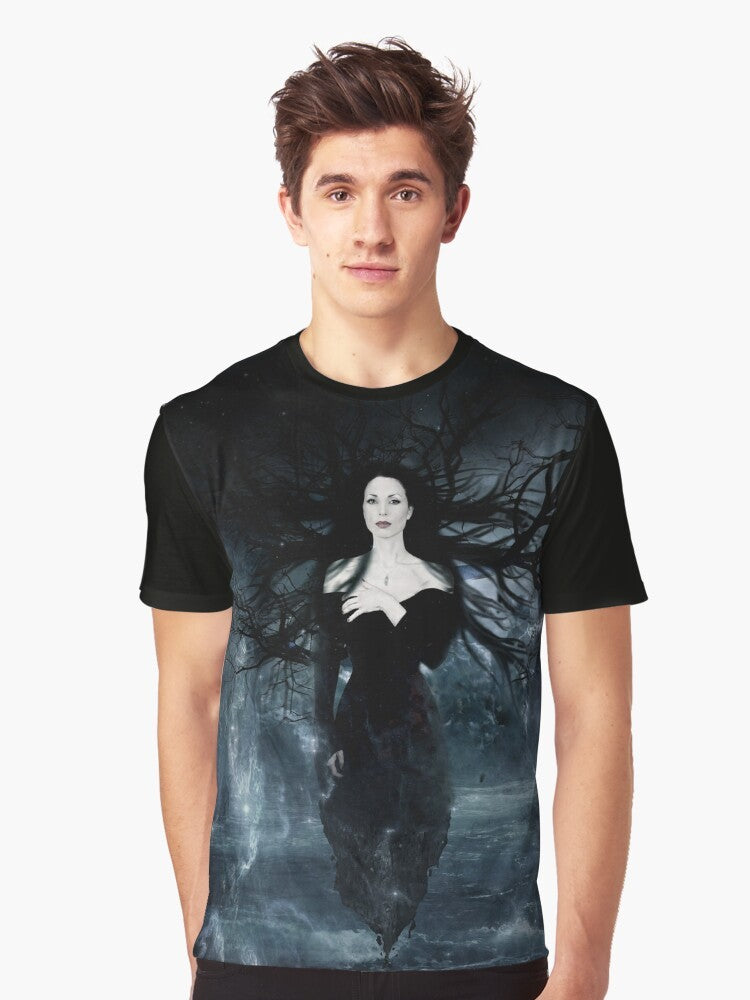 Aleah "Trees Of Eternity" graphic t-shirt design featuring mied media and music fanart - Men