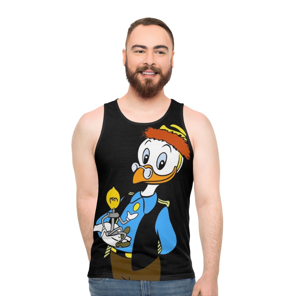 Unisex tank top for inventors and masterminds, featuring Gyro Gearloose - men