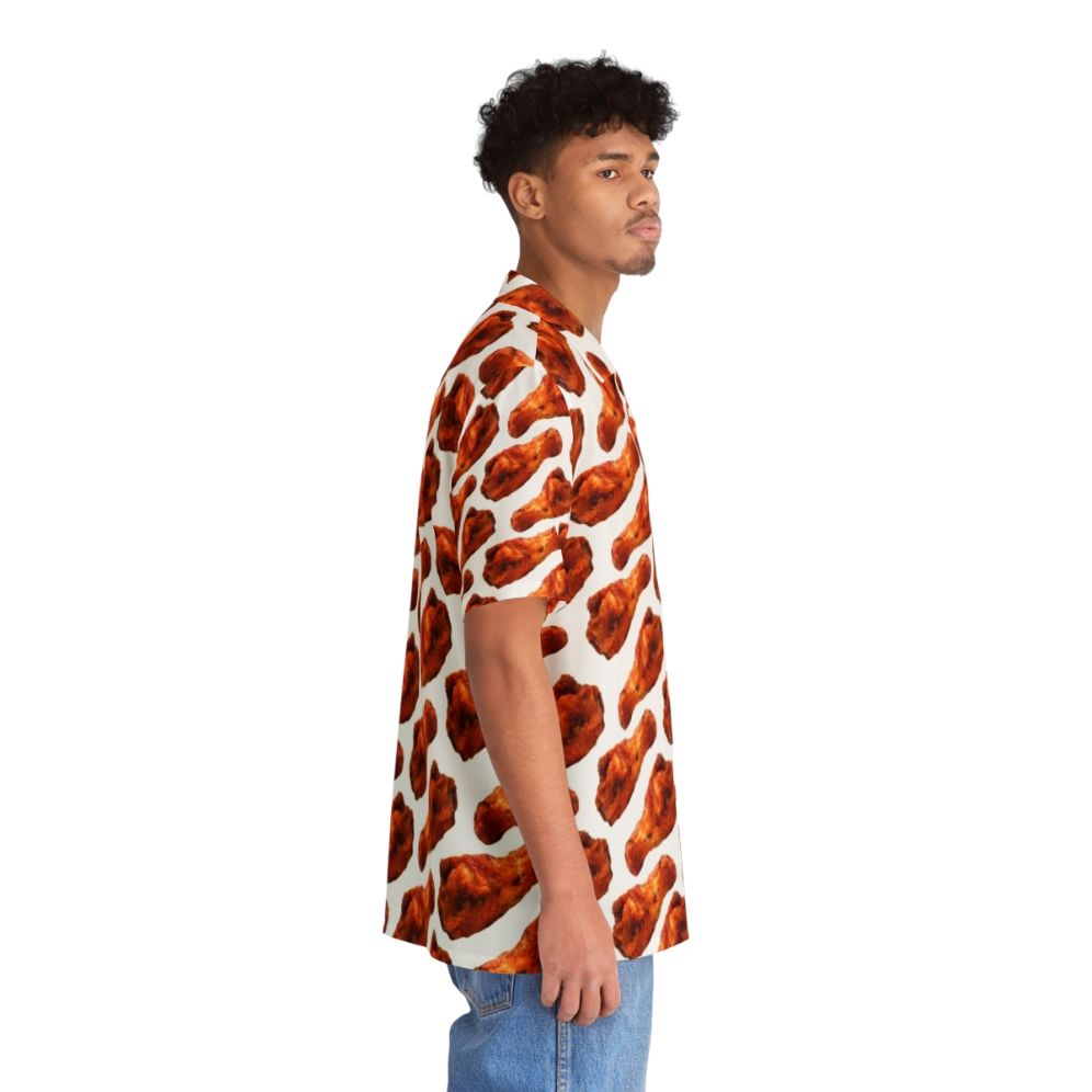 Vibrant buffalo chicken wing patterned Hawaiian shirt - People Pight