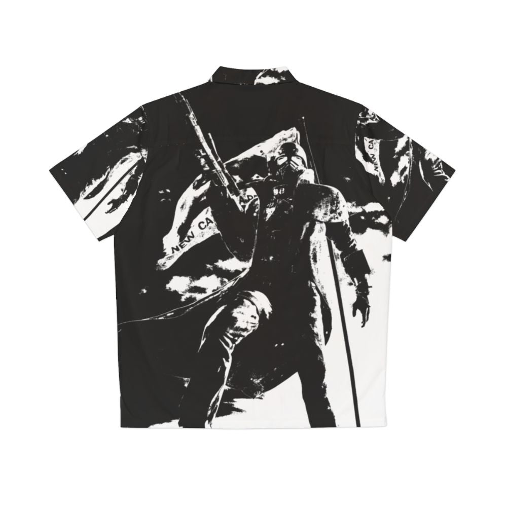 NCR Ranger Flag Black and White Hawaiian Shirt - Back