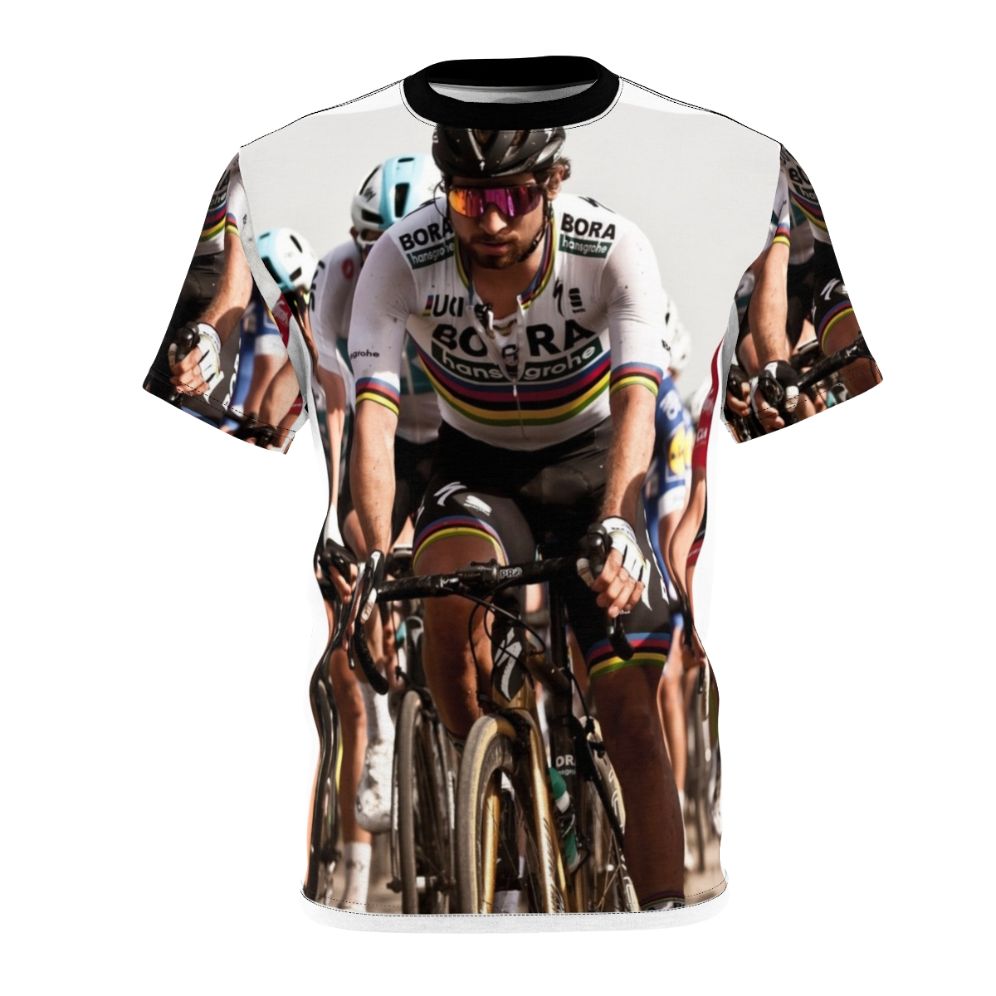 Peter Sagan inspired cycling t-shirt featuring the 2018 Paris Roubaix winner