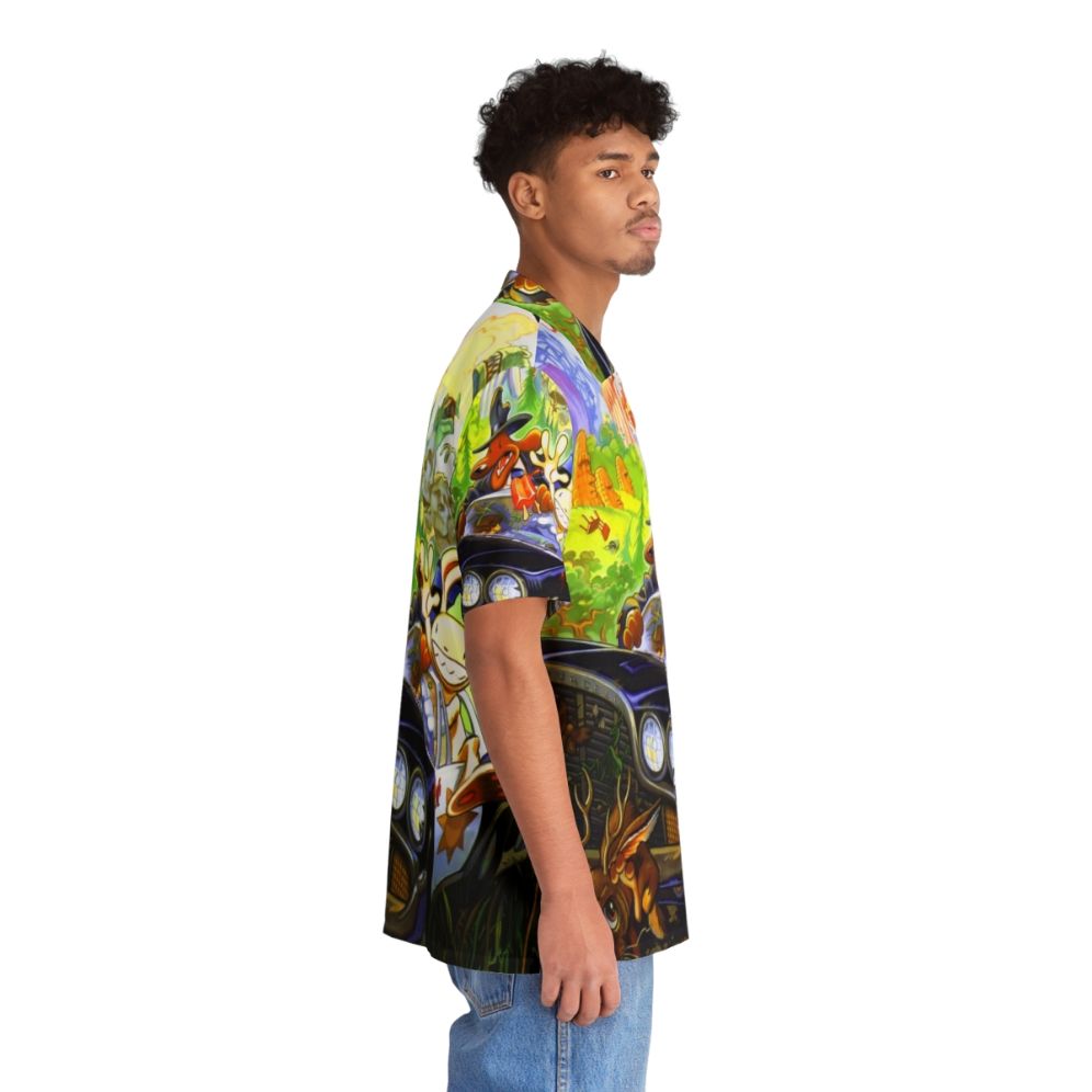 "Retro gaming inspired high contrast hawaiian shirt with Sam Max characters" - People Pight