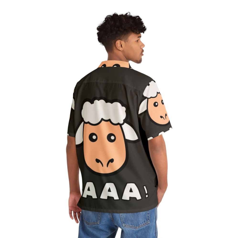 Colorful Hawaiian shirt with cartoon sheep and other legendary animals - People Back