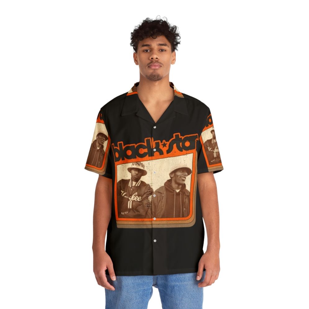 Black Star Hawaiian Shirt for Music Enthusiasts - People Front