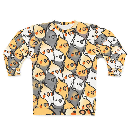 Colorful cockatiel pattern sweatshirt