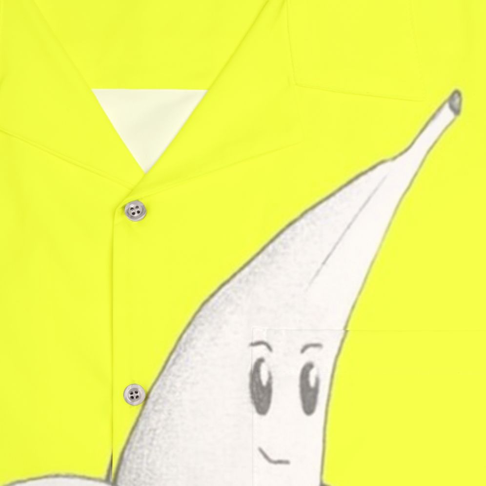 Banana superhero character on a Hawaiian shirt design - Detail