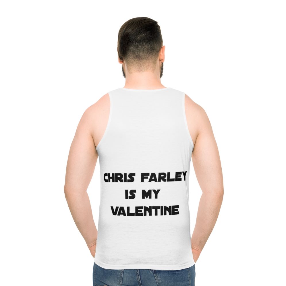 Unisex Chris Farley "Is My Valentine" Tank Top - men back