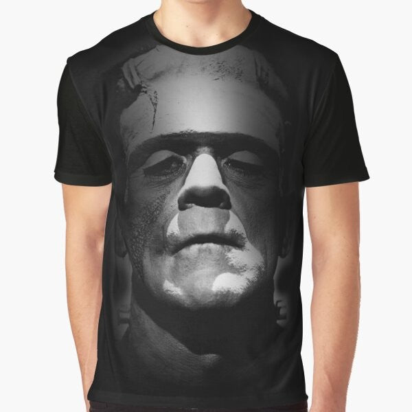 Frankenstein monster Boris Karloff face graphic t-shirt