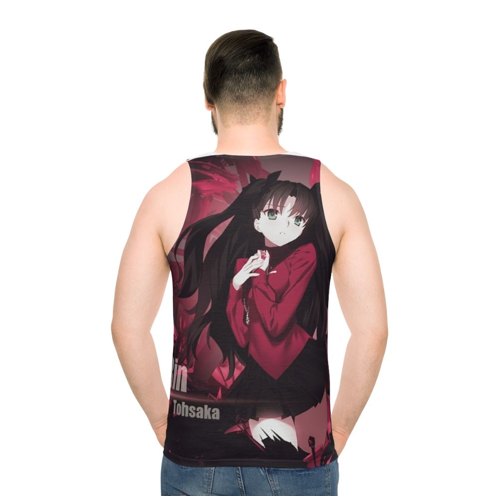 Rin Tohsaka Unisex Anime Tank Top - men back