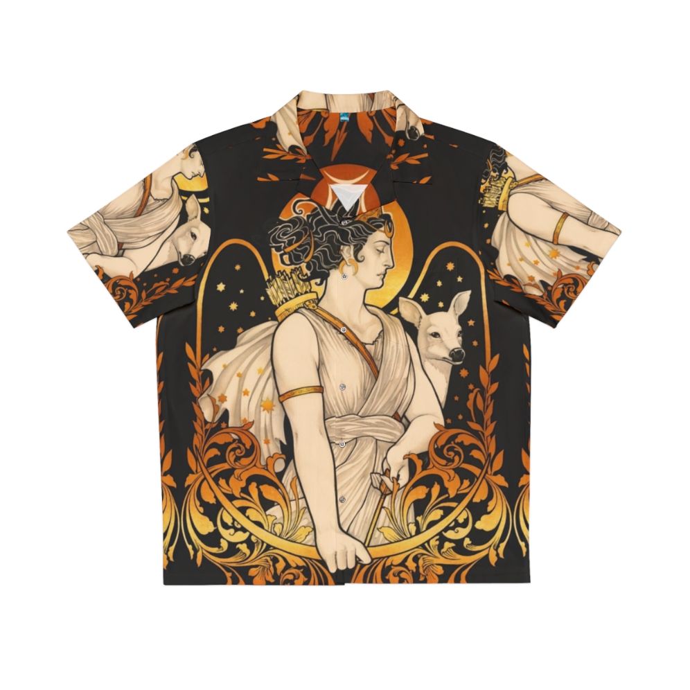 Artemis Hawaiian Shirt featuring a Greek goddess design