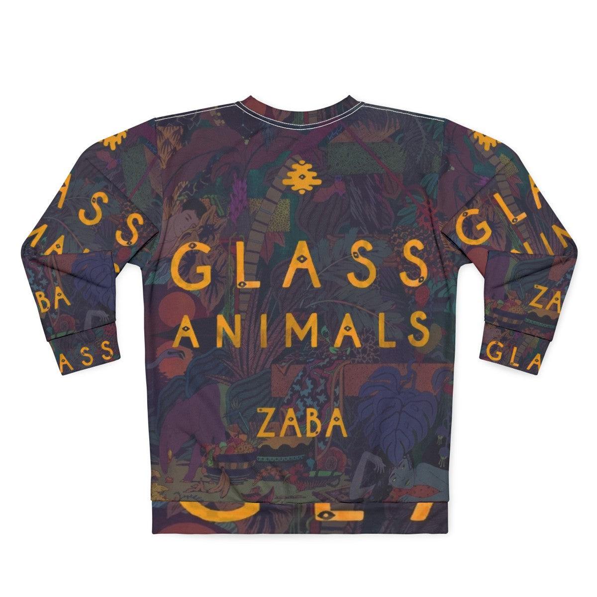 Glass Animals Trippy Sweatshirt with Indie Pop Album Art Design - Back