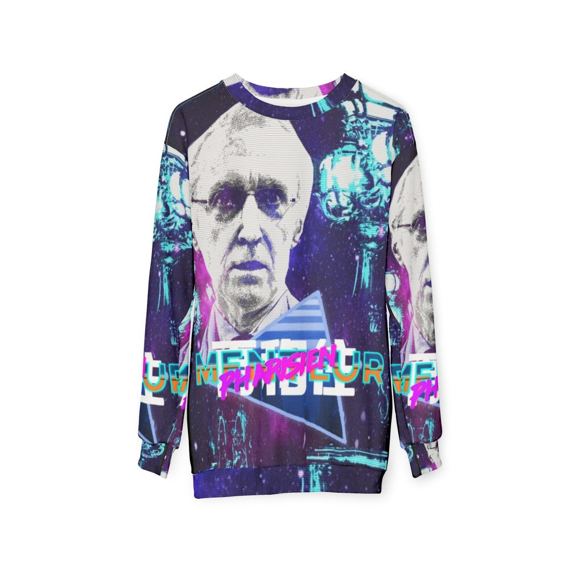 Vaporwave Henry De Lesquen Graphic Sweatshirt - hanging