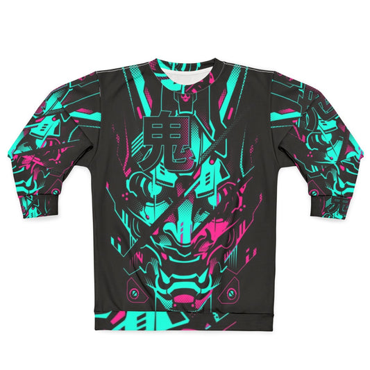 Oni Glitch Neon Cyberpunk Sweatshirt