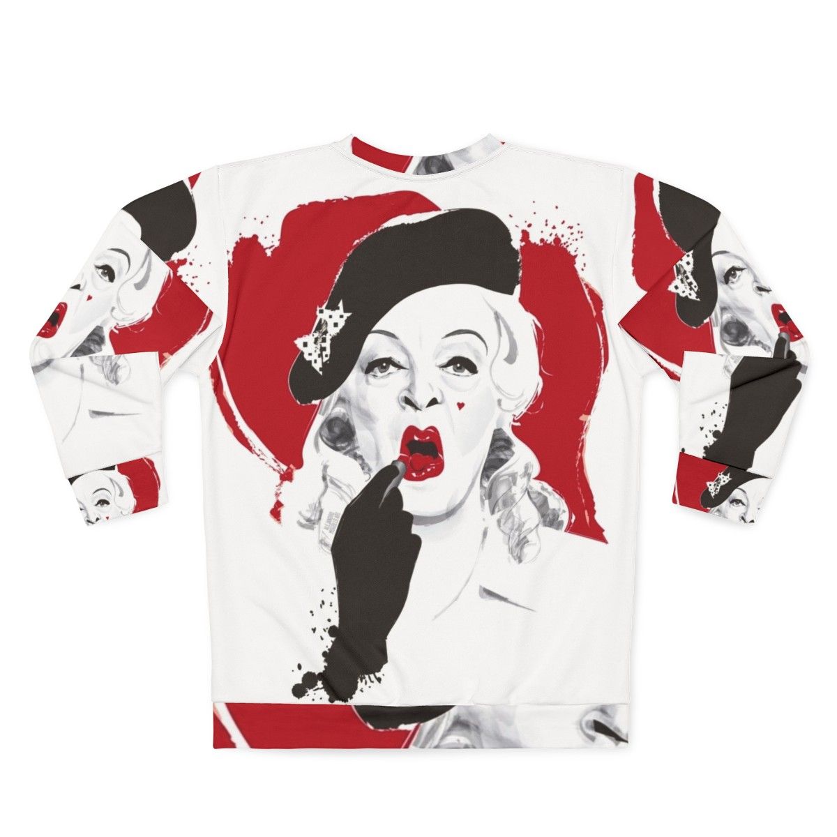 "Baby Jane Lipstick Sweatshirt featuring Hollywood Icon design by Alejandro Mogollo" - Back