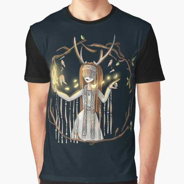 Heilung music-inspired graphic t-shirt with viking, celtic, and fantasy elements