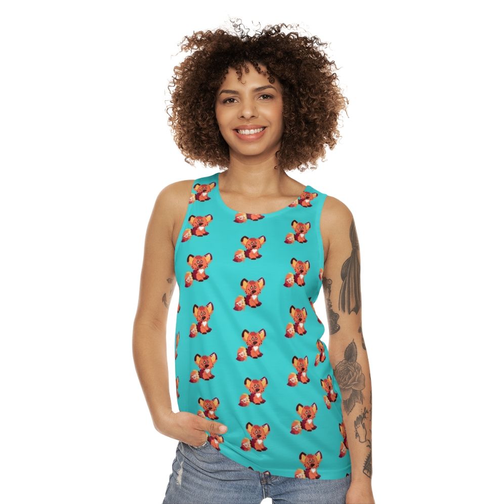 Neurodivergent ADHD fox unisex tank top with butterfly design - women