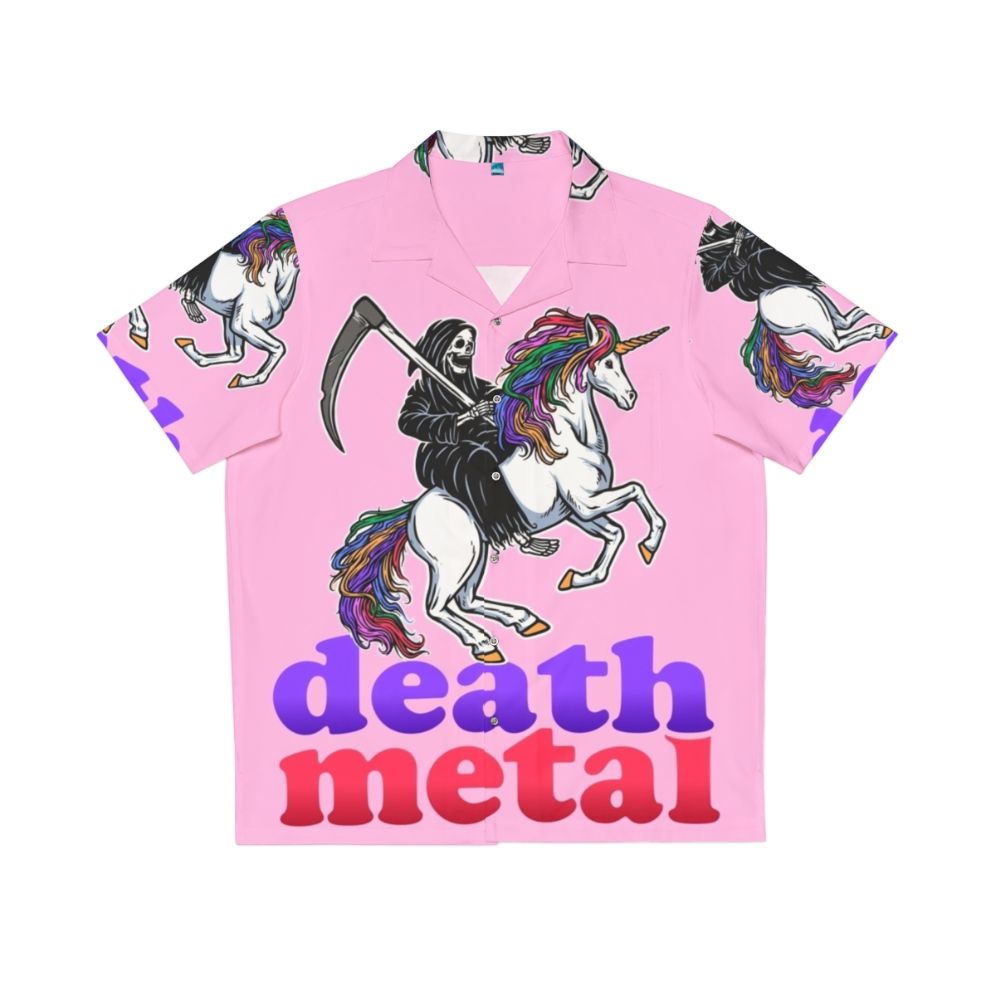 Death metal Hawaiian shirt with grim reaper design