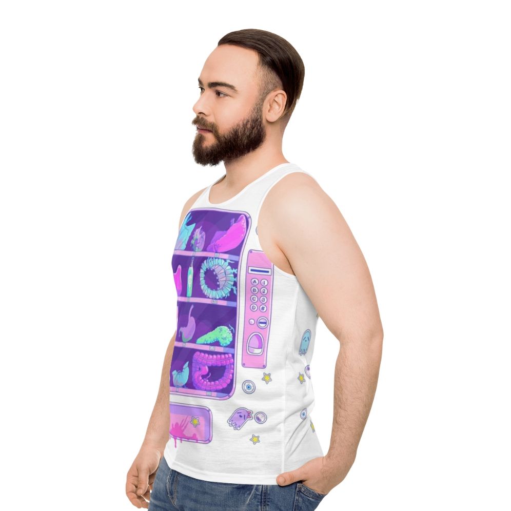 Pastel goth organ-themed unisex tank top - men side