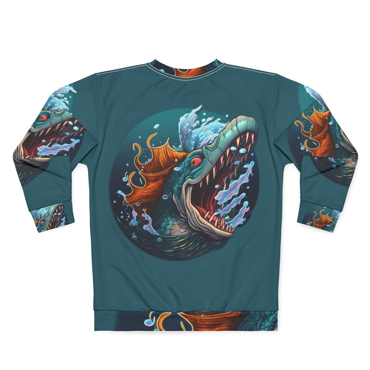 Sweatshirt featuring mythical sea creatures and fantasy ocean life - Back