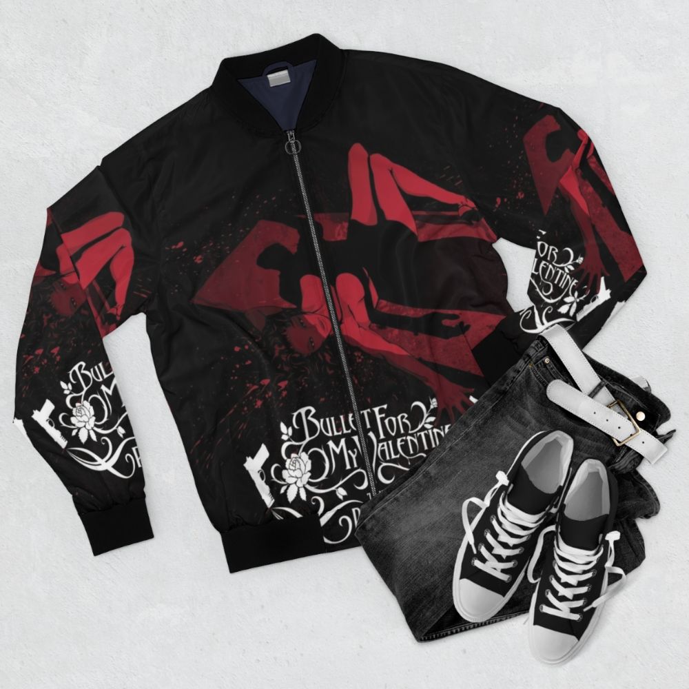 Bullet For My Valentine BFMV Bomber Jacket - Flat lay