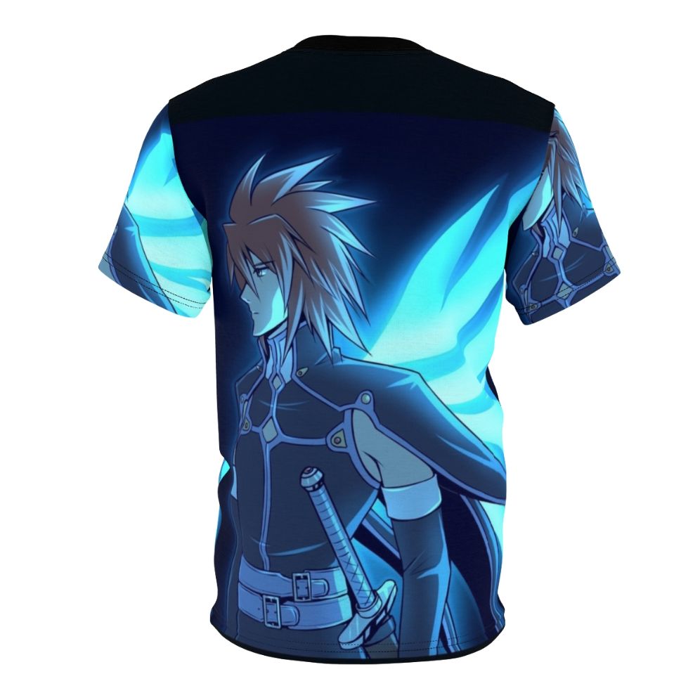 Anime-inspired Tales of Symphonia Kratos Aurion character design printed on a t-shirt - Back