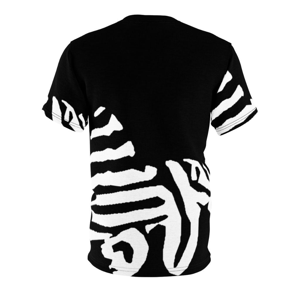 A T-shirt featuring a graphic design of a zebra pleco, a popular striped freshwater aquarium fish. - Back