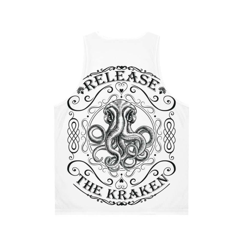 Release the Kraken mythological creature retro unisex tank top - Back