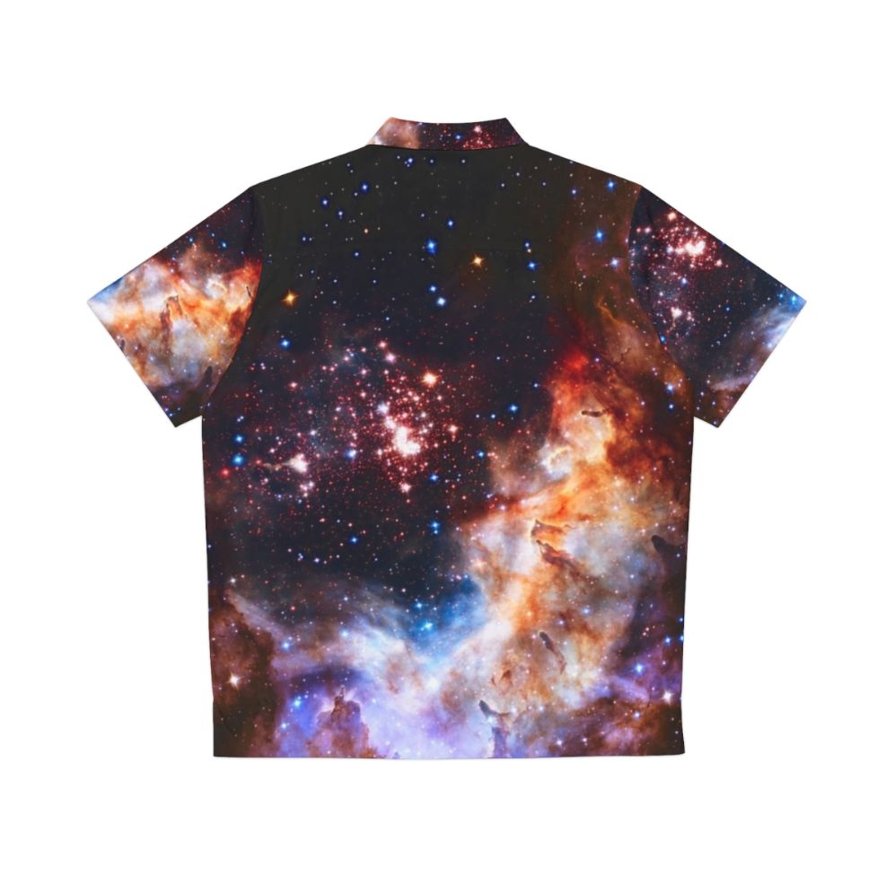 Westerlund 2 Hawaiian shirt featuring a cosmic galaxy design - Back