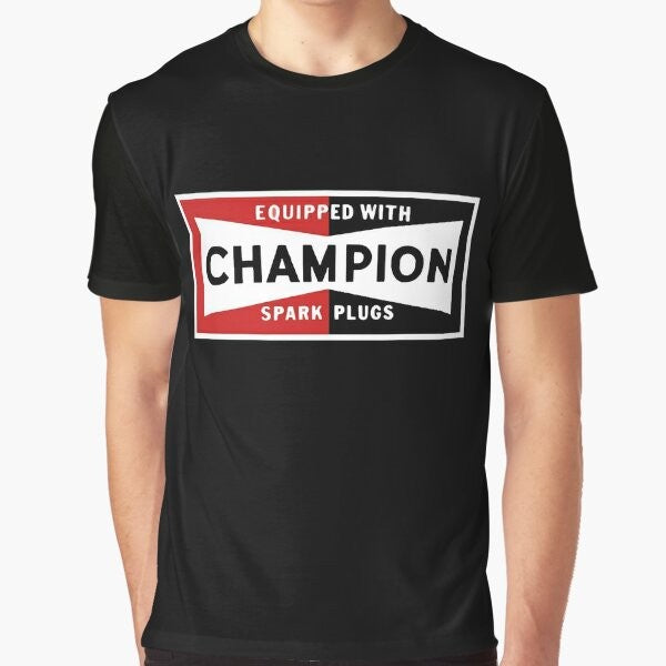 Vintage Champion Spark Plugs Hot Rod Graphic T-Shirt