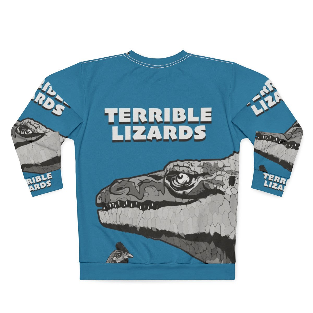 Prehistoric dinosaur sweatshirt with "Terrible Lizards" design - Back